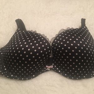 Lace trim polka dot VS push-up bra
